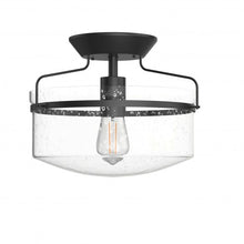 Load image into Gallery viewer, Semi Flush Mount Ceiling Light Fixture Industrial Seeded Glass Pendant Lamp