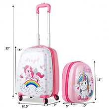 Load image into Gallery viewer, 2 Pcs Kids Luggage Set 12" Backpack and 16" Kid Carry on Suitcase with Wheels