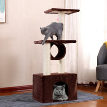 Load image into Gallery viewer, 37" Cat Tree Condo Scratch Post Kitten Pet House-Coffee