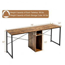 Load image into Gallery viewer, 79" Multifunctional Office Desk for 2 Person with Storage-Brown