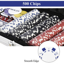 Load image into Gallery viewer, 500 Chips Poker Dice Chip Set w/ Silver Aluminum Case