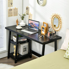 Load image into Gallery viewer, Trestle Computer Desk Home Office Workstation with Removable Shelves-Black