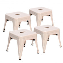 Load image into Gallery viewer, Set of 4 Lightweight Stackable Metal Tolix Kids Stool-Natural