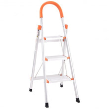Load image into Gallery viewer, Non-slip 3 Step Aluminum Ladder Folding Platform Stool