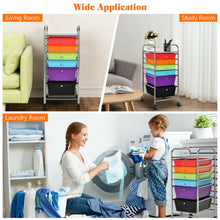 Load image into Gallery viewer, 6 Drawers Rolling Storage Cart Organizer-Multicolor
