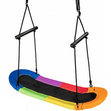 Load image into Gallery viewer, Saucer Tree Swing Surf Kids Outdoor Adjustable Oval Platform Set w/Handle-Color