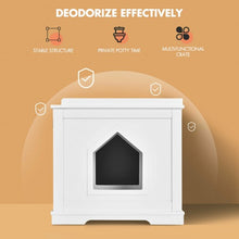 Load image into Gallery viewer, Cat Litter Box Wooden Enclosure Pet House Sidetable Washroom-White