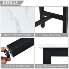 Load image into Gallery viewer, 47" Pub Dining Bar Bistro Table w/ Marble Top-White