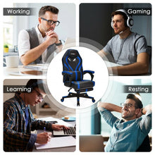 Load image into Gallery viewer, Computer Massage Gaming Recliner Chair with Footrest-Blue