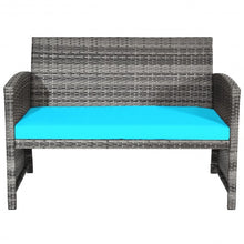 Load image into Gallery viewer, 4PCS Patio Rattan Furniture Set-Turquoise