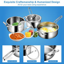Load image into Gallery viewer, 6 Piece Stainless Steel Cookware Set Nonstick Pot