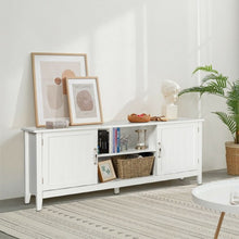 Load image into Gallery viewer, Entertainment Media TV Stand with Storage Cabinets-White