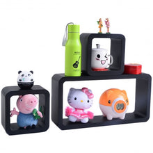 Load image into Gallery viewer, 3 pcs Floating Wall Decor Storage MDF Shelves-Black