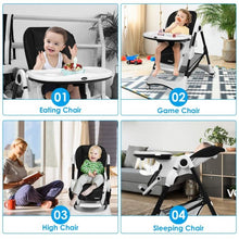 Load image into Gallery viewer, A-Shaped High Chair with 4 Lockable Wheels-Black