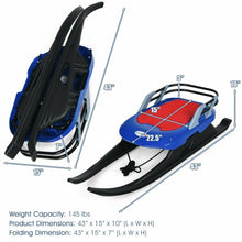 Load image into Gallery viewer, Folding Kids Metal Snow Sled Frost-Resistant w/Pull Rope Snow Slider Seat