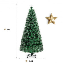 Load image into Gallery viewer, 5' / 6' Pre-Lit Fiber Double-Color Lights Optic Christmas Tree-5'