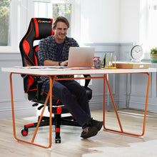 Load image into Gallery viewer, Massage Gaming Chair with Footrest and Lumbar Support