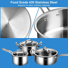 Load image into Gallery viewer, 6 Piece Stainless Steel Cookware Set Nonstick Pot