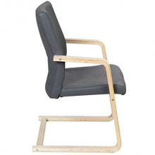 Load image into Gallery viewer, PU Leather Armrest Upholstered Dining Chair with Wood Leg