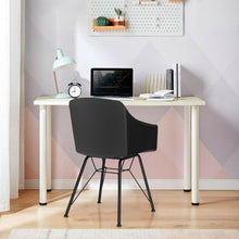 Load image into Gallery viewer, Set of 2 Metal Frame Modern Molded Shell Plastic Dining Chair-Black