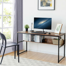 Load image into Gallery viewer, 55" Computer Desk Writing Table Workstation Home Office w/ Bookshelf-RB