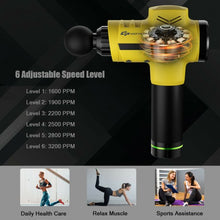 Load image into Gallery viewer, Powerful Rechargeable Deep Muscle Massager with 4 Heads-Yellow