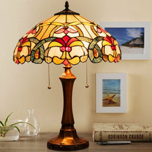 Load image into Gallery viewer, Tiffany-Style Victorian 2-Light Table Lamp with 16" Stained Shade