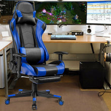 Load image into Gallery viewer, Massage Gaming Chair Reclining Racing Office Chair-Blue