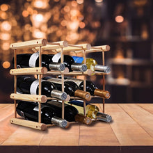 Load image into Gallery viewer, Wooden Bottle Rack Wine Holder for 12 Bottles
