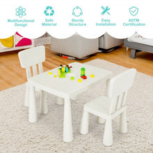Load image into Gallery viewer, 3-Piece Toddler Multi Activity Play Dining Study Kids Table and Chair Set-White