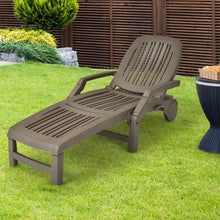 Load image into Gallery viewer, Adjustable Patio Sun Lounger with Weather Resistant Wheels-Coffee