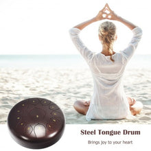 Load image into Gallery viewer, Steel Tongue Handpan Drum 13 Notes 12�-Coffee