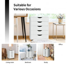 Load image into Gallery viewer, 5 Drawer Dresser Storage Cupboard Chest with Wheels for Home Office