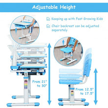 Load image into Gallery viewer, Adjustable Kids Desk Chair Set with Lamp and Bookstand-Blue