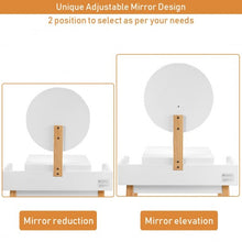 Load image into Gallery viewer, Wooden Makeup Dressing Mirror Table Set with Drawer