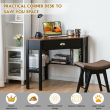 Load image into Gallery viewer, Corner Wooden PC Laptop Computer Desk-Coffee