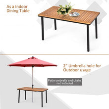 Load image into Gallery viewer, 55" Patio Rattan Dining Table with Umbrella Hole