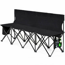 Load image into Gallery viewer, Folding 4 Seats Sports Sideline Bench Outdoor with Side Bag