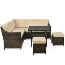 Load image into Gallery viewer, 6 Pcs Patio Rattan Dining Sofa Funiture Set