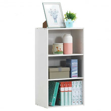 Load image into Gallery viewer, 3 Open Shelf Bookcase Modern Storage Display Cabinet-White