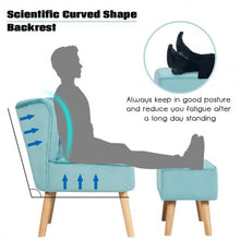 Load image into Gallery viewer, Leisure Chair and Ottoman Thick Padded Tufted Sofa Set-Green