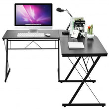 Load image into Gallery viewer, 59" L-Shaped Corner Desk Computer Table for Home Office Study Workstation-Black