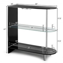 Load image into Gallery viewer, 2-holder Bar Table withTempered Glass Shelf