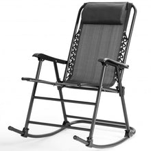 Load image into Gallery viewer, Outdoor Patio Headrest Folding Zero Gravity Rocking Chair-Gray
