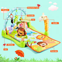 Load image into Gallery viewer, 4-in-1 Baby Play Gym Mat with 3 Hanging Educational Toys