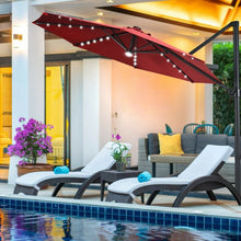 Load image into Gallery viewer, 10 Ft Patio Offset Cantilever Umbrella with Solar Lights-Wine
