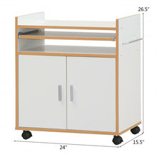 Load image into Gallery viewer, Rolling Kitchen Trolley Microwave Cart Storage Cabinet with Removable Shelf