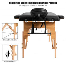 Load image into Gallery viewer, Portable Adjustable Facial Spa Bed with Carry Case-Black