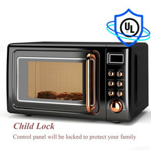 Load image into Gallery viewer, 700W Glass Turntable Retro Countertop Microwave Oven-Golden