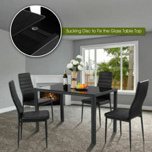 Load image into Gallery viewer, 5 pcs Metal Frame and Glass Tabletop Dining Set